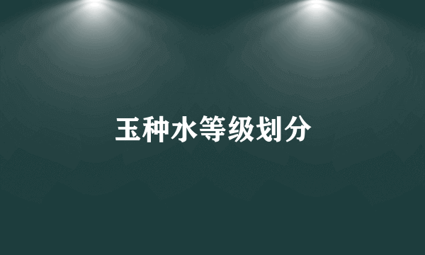 玉种水等级划分