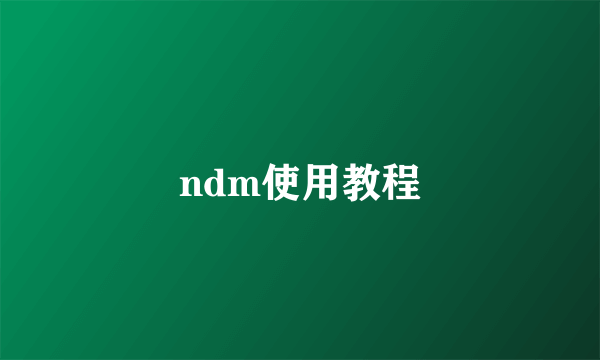 ndm使用教程