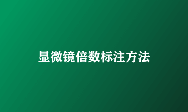 显微镜倍数标注方法