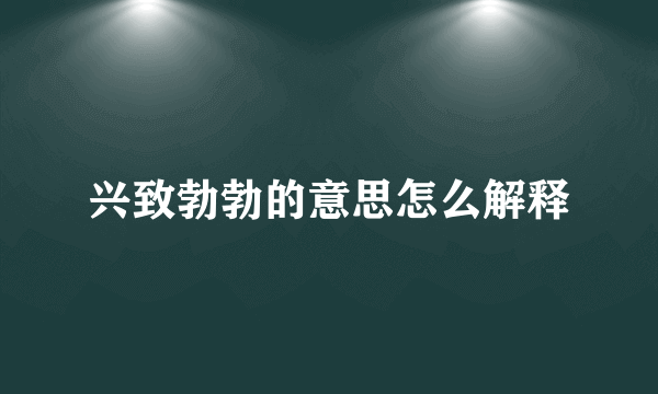 兴致勃勃的意思怎么解释