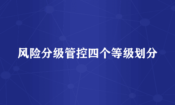 风险分级管控四个等级划分