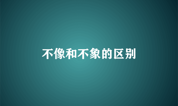 不像和不象的区别