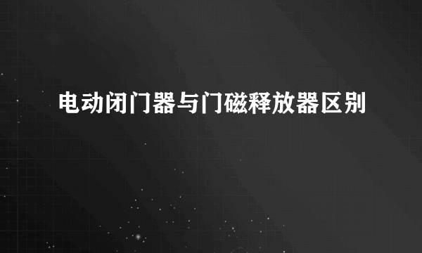 电动闭门器与门磁释放器区别