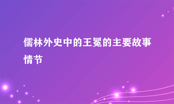 儒林外史中的王冕的主要故事情节