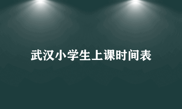 武汉小学生上课时间表
