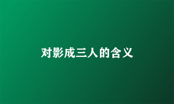 对影成三人的含义