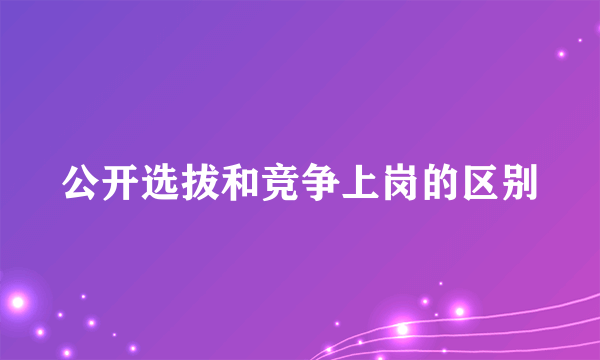 公开选拔和竞争上岗的区别