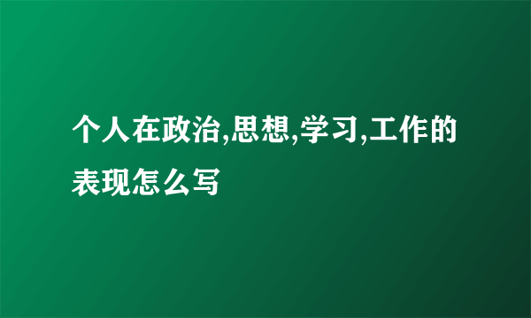 个人在政治,思想,学习,工作的表现怎么写