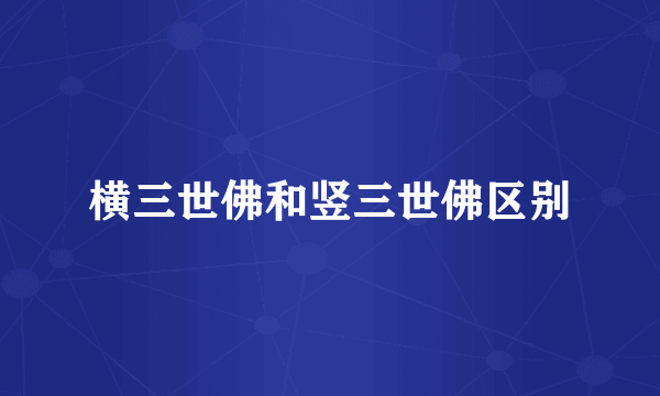 横三世佛和竖三世佛区别