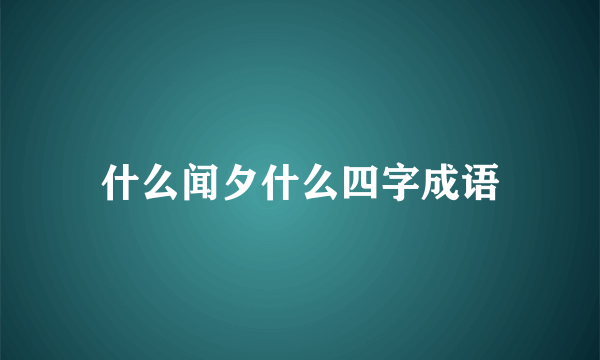什么闻夕什么四字成语
