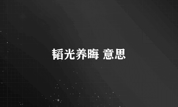 韬光养晦 意思