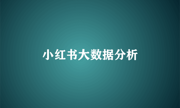 小红书大数据分析