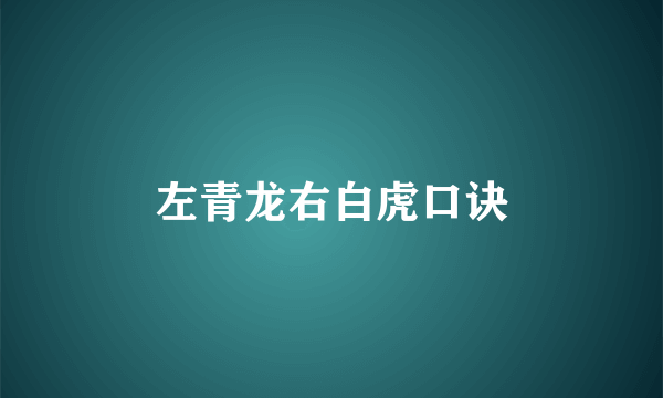 左青龙右白虎口诀