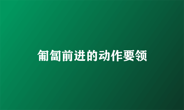 匍匐前进的动作要领