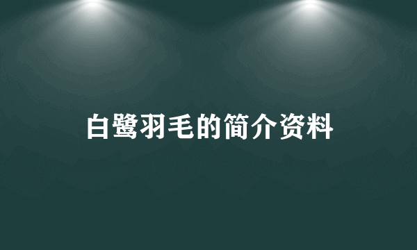 白鹭羽毛的简介资料