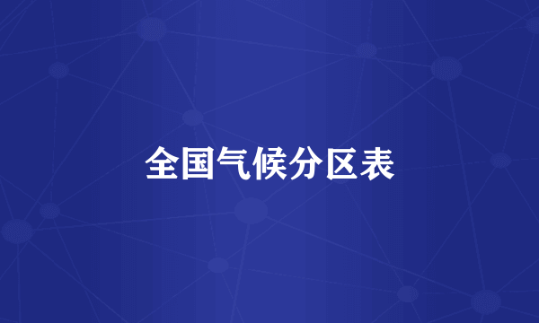 全国气候分区表