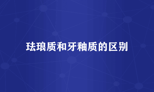 珐琅质和牙釉质的区别
