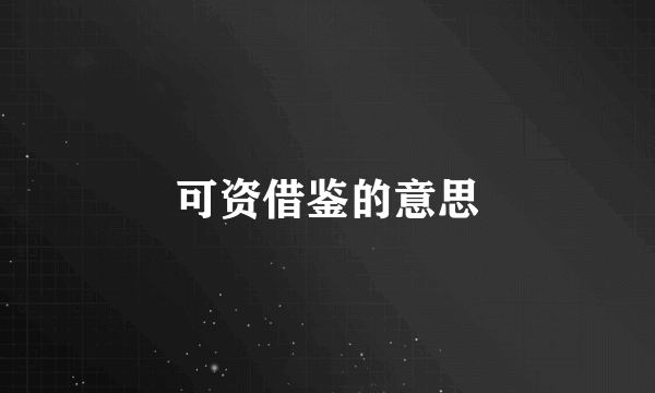 可资借鉴的意思