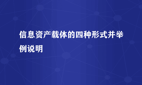 信息资产载体的四种形式并举例说明