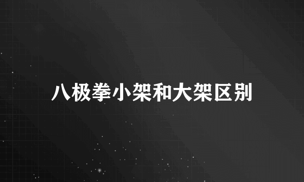 八极拳小架和大架区别