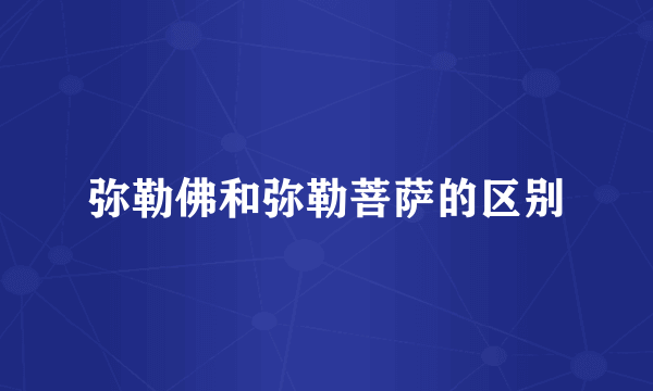 弥勒佛和弥勒菩萨的区别