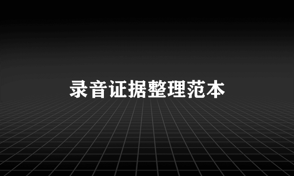 录音证据整理范本