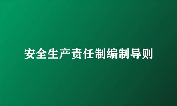 安全生产责任制编制导则