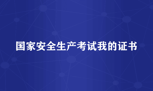 国家安全生产考试我的证书