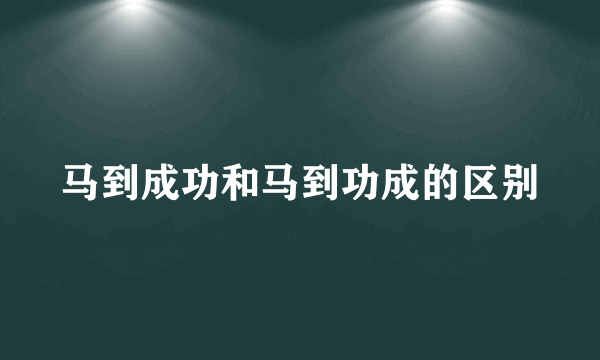 马到成功和马到功成的区别