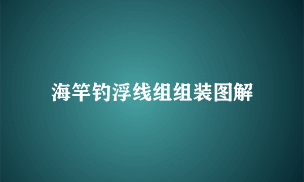 海竿钓浮线组组装图解