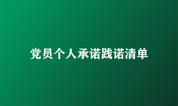 党员个人承诺践诺清单