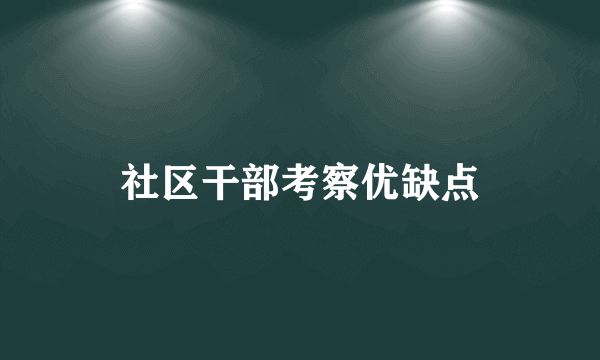 社区干部考察优缺点