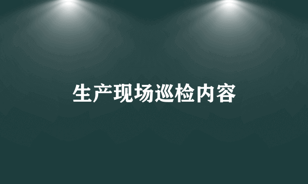 生产现场巡检内容