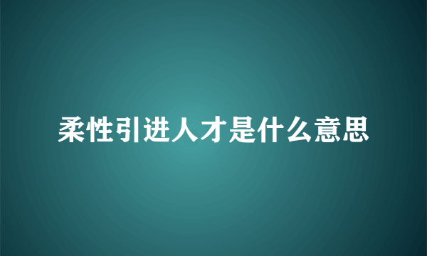 柔性引进人才是什么意思