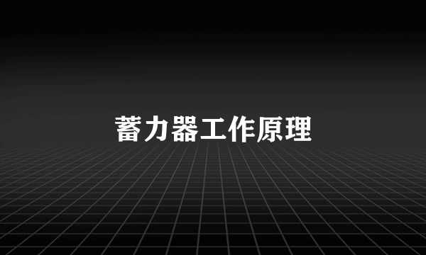 蓄力器工作原理
