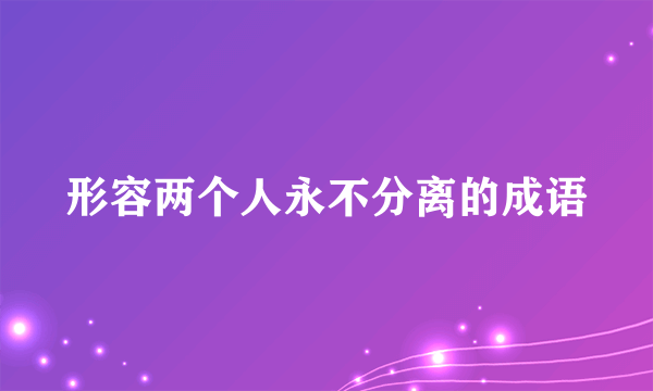 形容两个人永不分离的成语