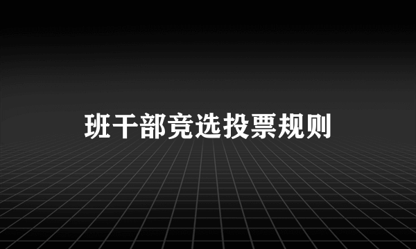 班干部竞选投票规则