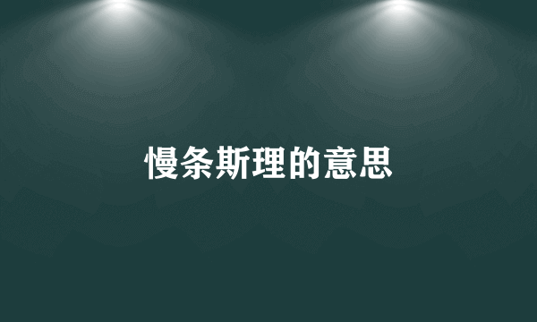 慢条斯理的意思