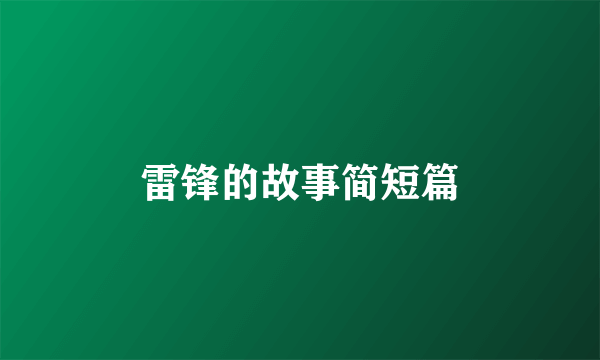 雷锋的故事简短篇