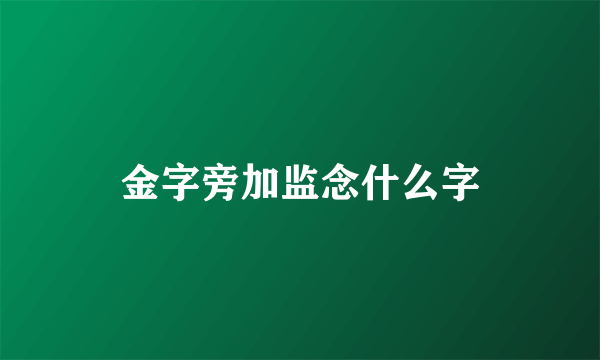 金字旁加监念什么字