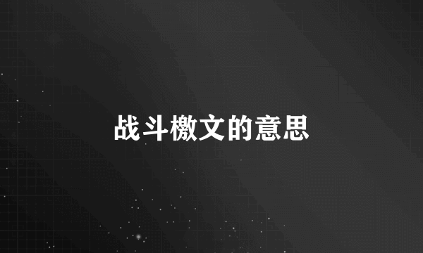 战斗檄文的意思