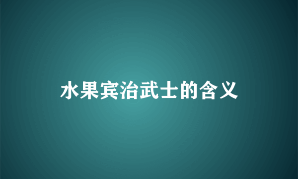 水果宾治武士的含义