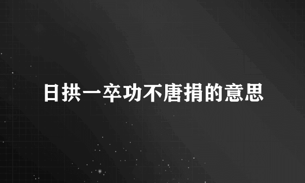 日拱一卒功不唐捐的意思