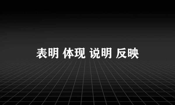 表明 体现 说明 反映