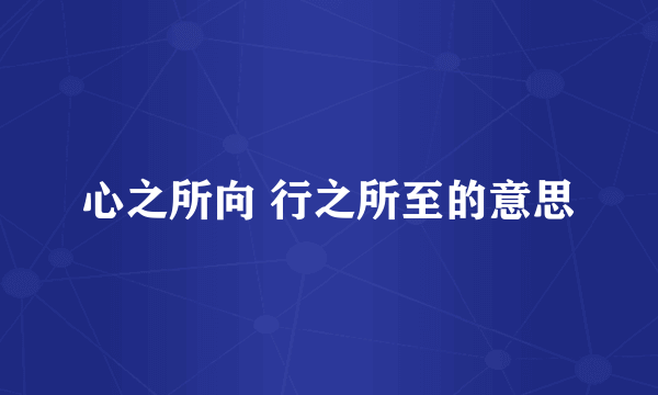 心之所向 行之所至的意思