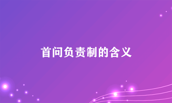 首问负责制的含义