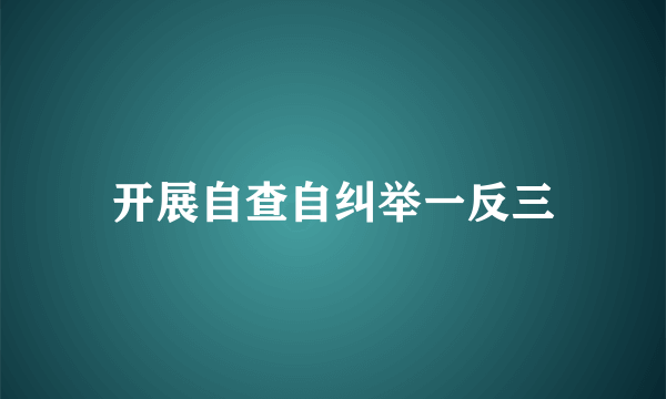 开展自查自纠举一反三