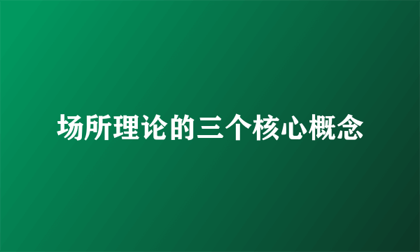 场所理论的三个核心概念