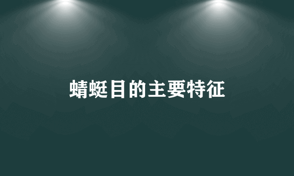 蜻蜓目的主要特征