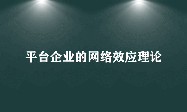 平台企业的网络效应理论